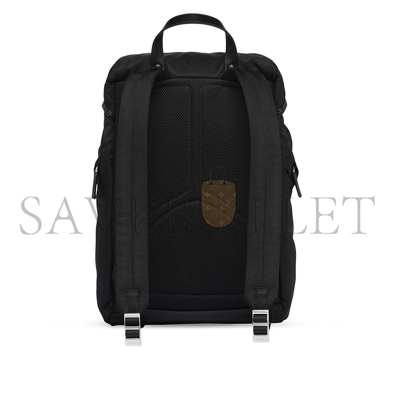 PRADA RECYCLED-NYLON AND LEATHER BACKPACK 2VZ135 (45*27*17cm) 